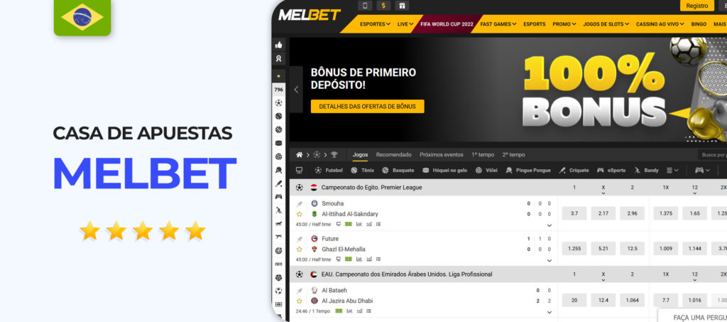 Screenshot do site oficial do casa de apostas Melbet