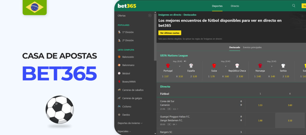 Apostas de futebol online na casa de apostas Bet365 no Brasil