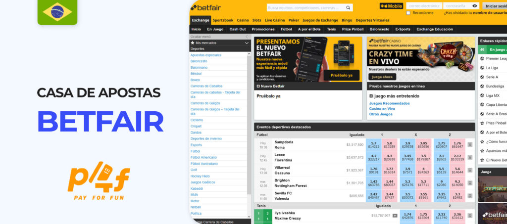 Betfair é um dos melhores sites de apostas Pay4fun no Brasil