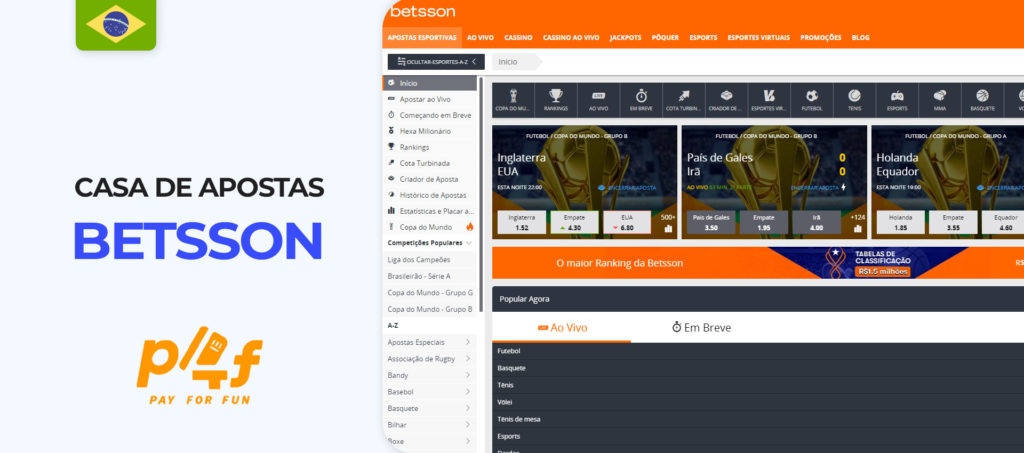 Betsson é um dos melhores sites de apostas Pay4fun no Brasil