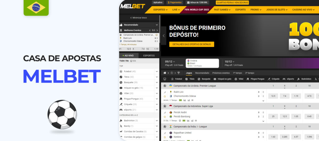 Apostas de futebol online na casa de apostas Melbet no Brasil