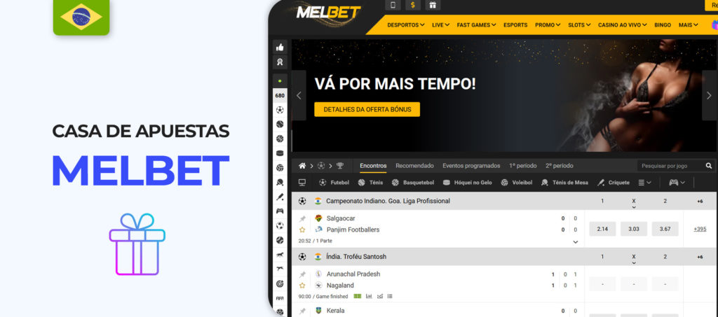 Captura de tela do site oficial do Melbet