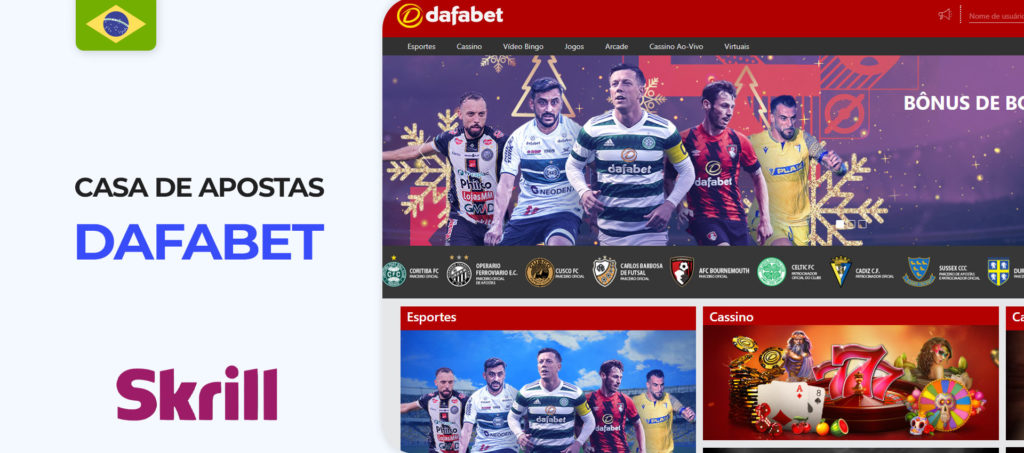 Captura de tela do site oficial do Dafabet