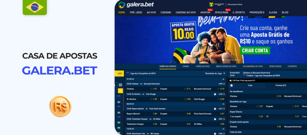 Screenshot do site oficial da casa de apostas Galera.bet no Brasil