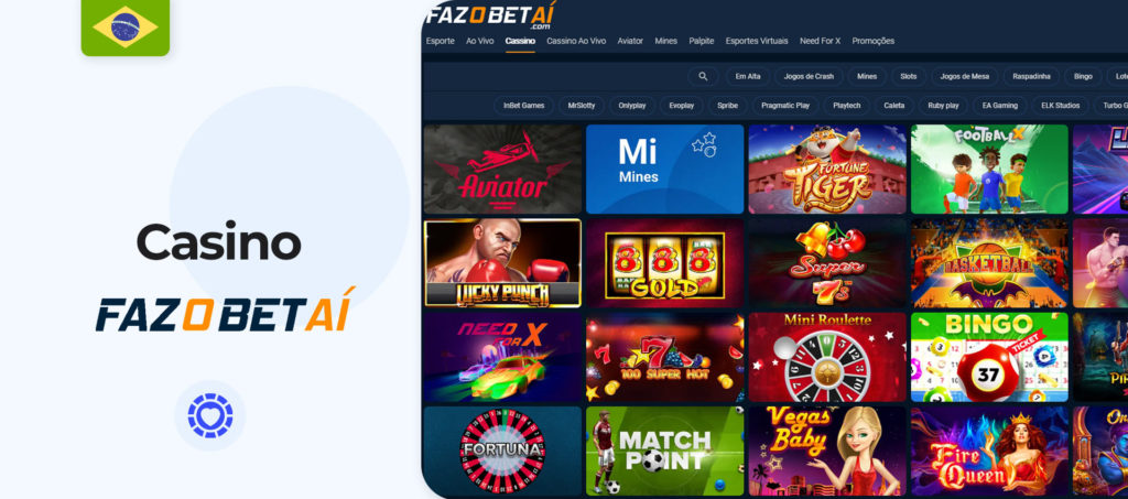 A Fazobetaí também investe pesado no Cassino online: com uma gama de jogos de Slots, pôquer, roleta, blackjack, Casino Ao-Vivo, e os Crash Games (como o Aviator)