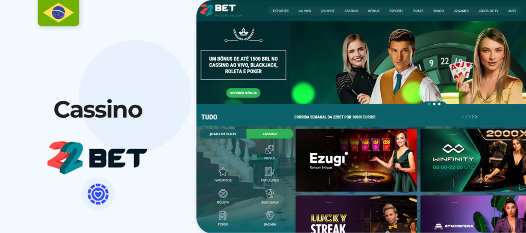 Variedade de jogos nos 22bet casinos online 