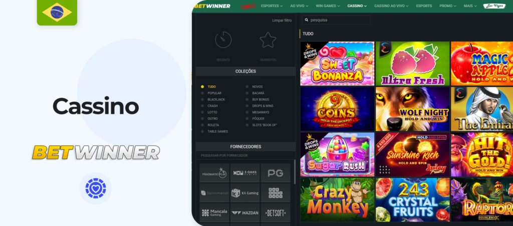 Variedade de jogos nos Betwinner casinos online 