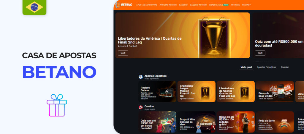 screenshot do site oficial da Betano no Brasil