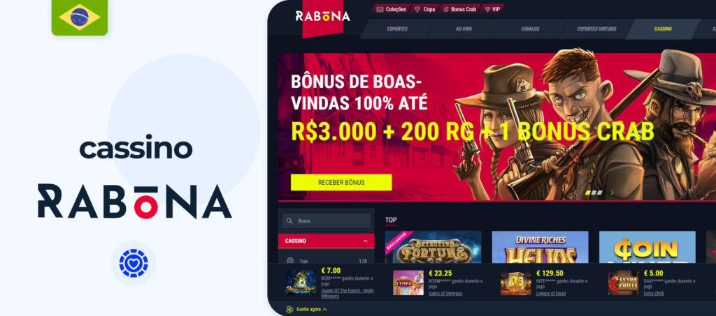Jogos de cassino na loja de apostas Rabona no Brasil