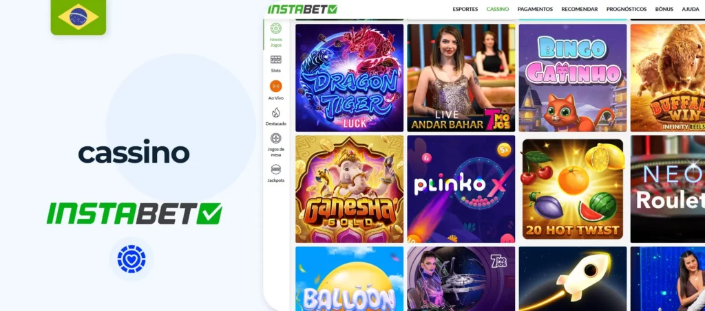 Opções de jogos de cassino na plataforma de apostas Instabet