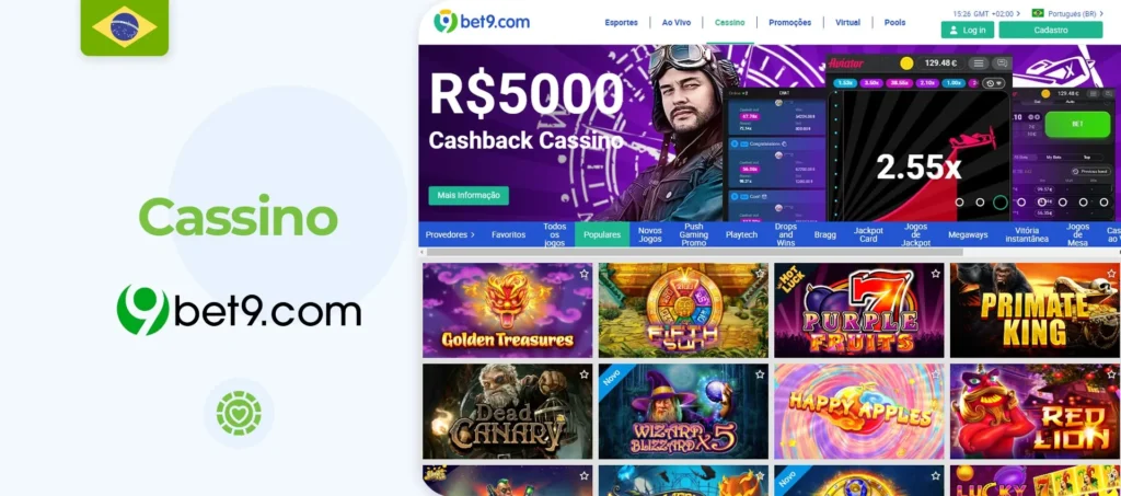Grande seleção de jogos no Bet9 Casino no mercado de apostas brasileiro