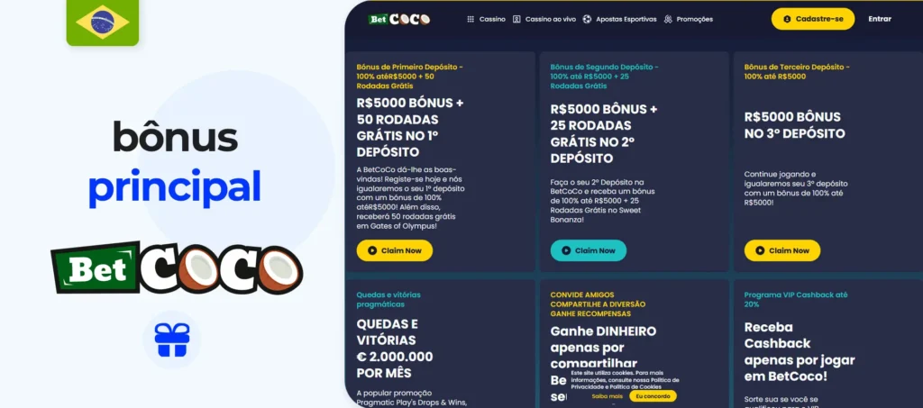 Programa de bônus da Betcoco no mercado brasileiro de apostas