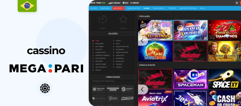 Opções de jogos de cassino na plataforma de apostas Megapari