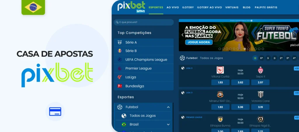Melhor site Pixbet de aposta com depósito mínimo de 2 reais no Brasil