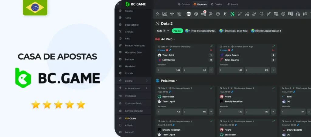 BC.Game - Melhor casa de apostas para apostar em e-sports