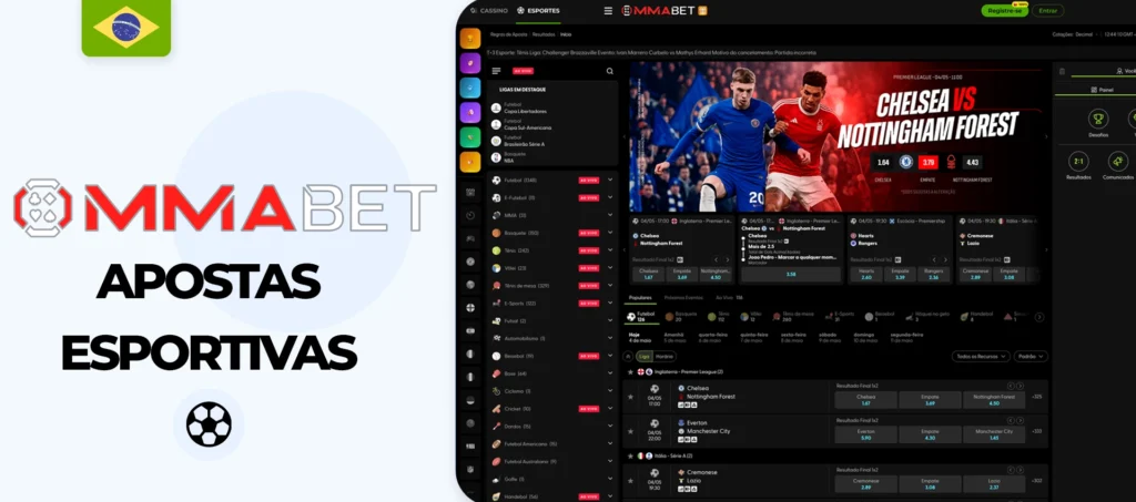 Opções de apostas esportivas disponíveis na plataforma MMABet